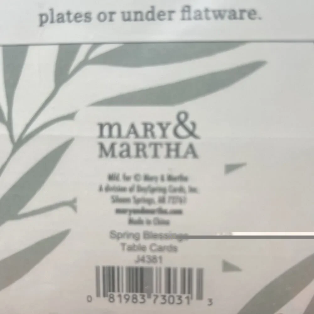 Mary & Martha “He Is Risen” Table Cards 20 Cards 2 Designs Christian Religious